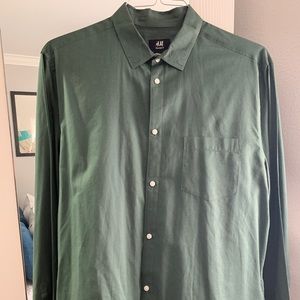 Green Casual Button Down